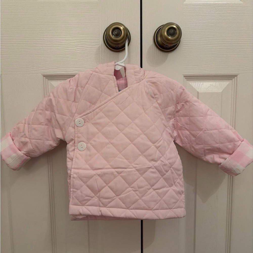 Baby Quilted Pink Jacket with Button Closure